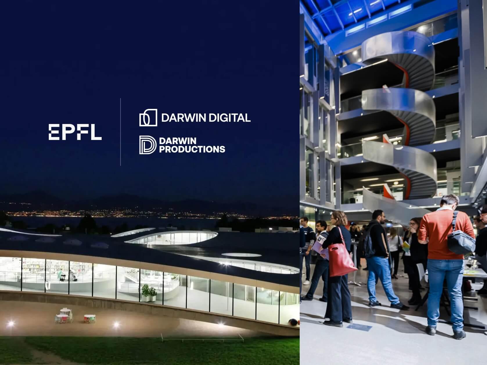 banner image representing collaboration between Darwin Digital and Darwin Edge and EPFL to support technology startups